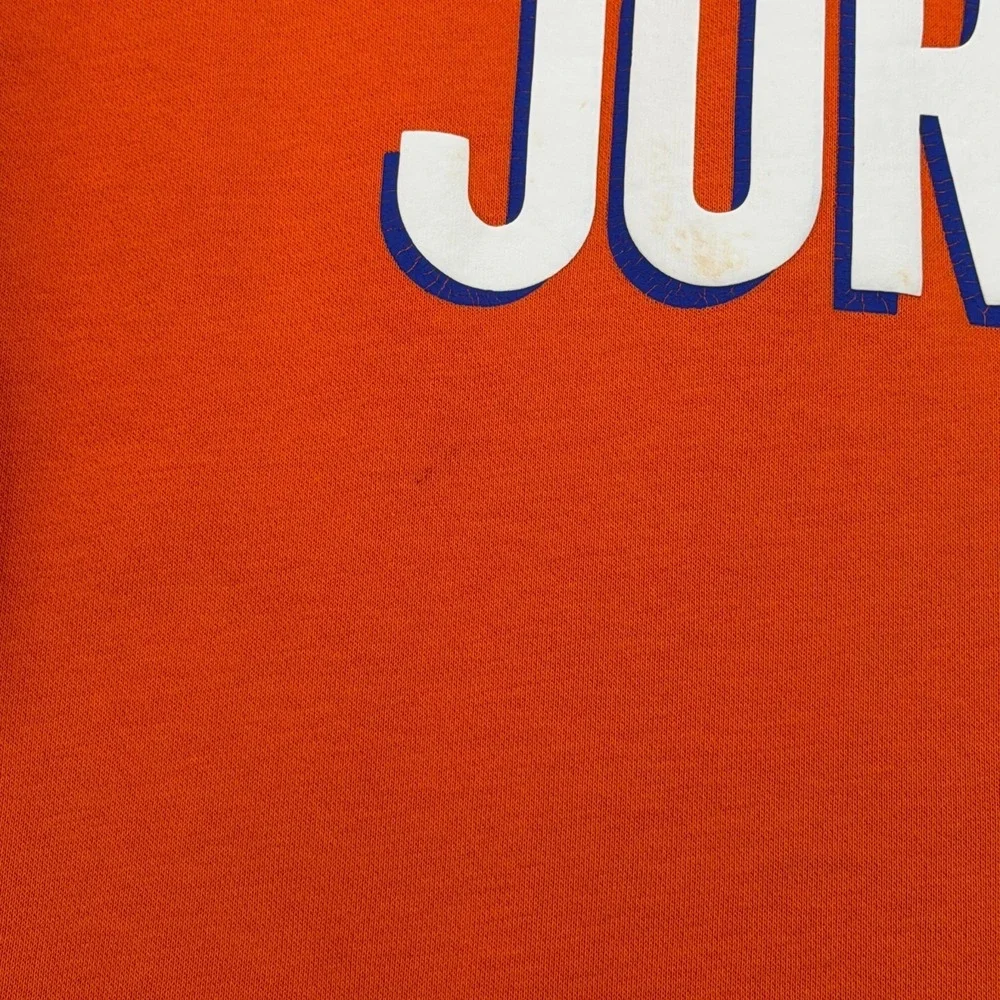 Air Jordan Sweatshirt Men XL Orange Flight MVP Wheaties Crewneck Fleece Pullover